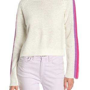 Striped Sleeve Crop Sweater